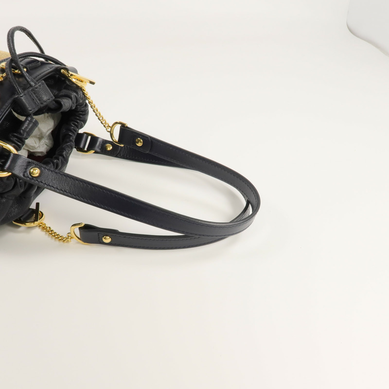 GUCCI 牛皮皮革/帆布Horsebit 1955 Bucket Bag金扣手挽袋-4