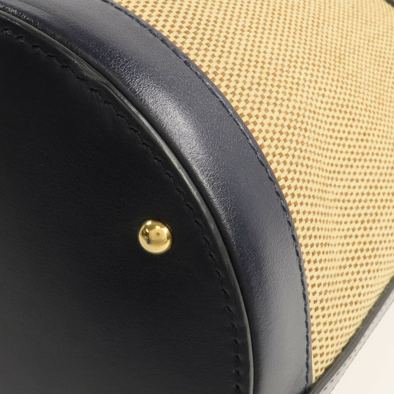 GUCCI 牛皮皮革/帆布Horsebit 1955 Bucket Bag金扣手挽袋-5