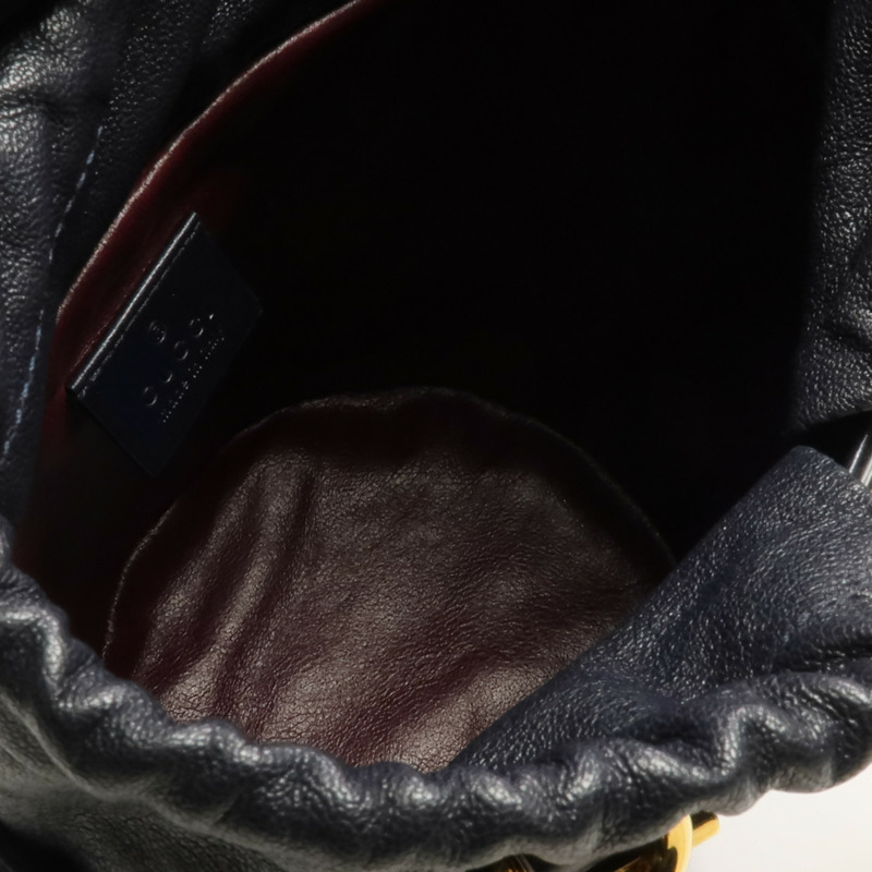 GUCCI 牛皮皮革/帆布Horsebit 1955 Bucket Bag金扣手挽袋-11