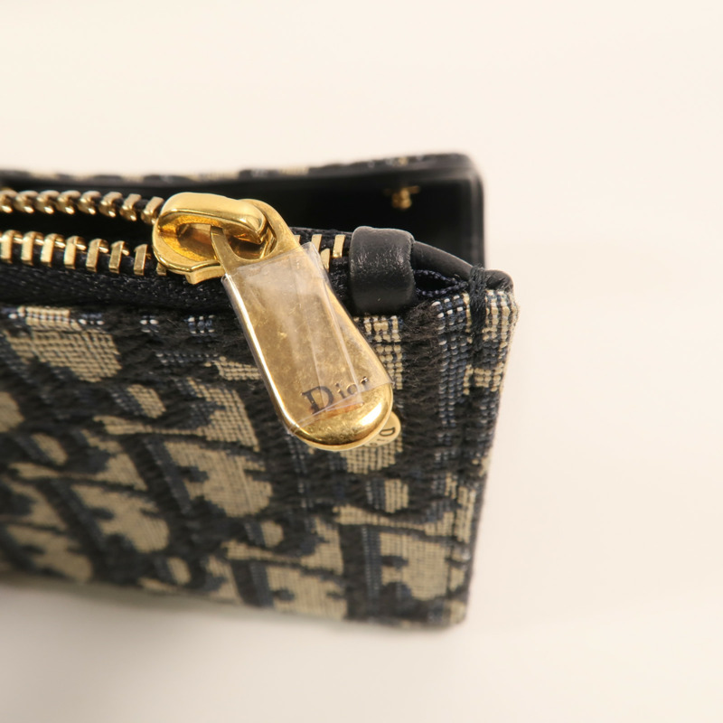 Dior 帆布/牛皮皮革Saddle Lotus Wallet金扣錢包-9