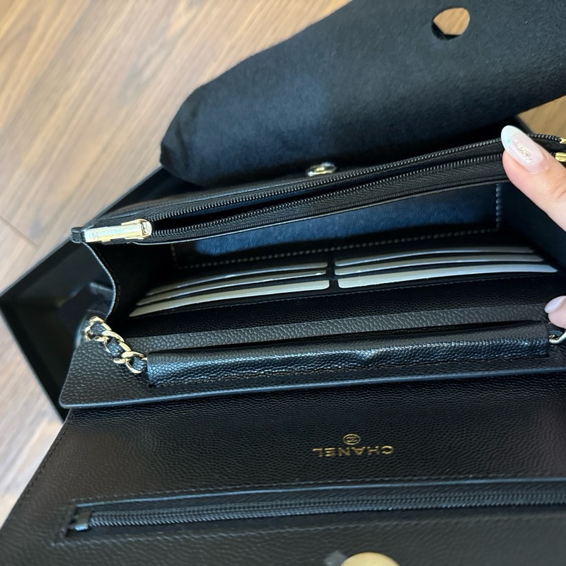 Chanel WOC 24b 鏈帶皮夾 香奈兒 牛皮 荔枝皮-4