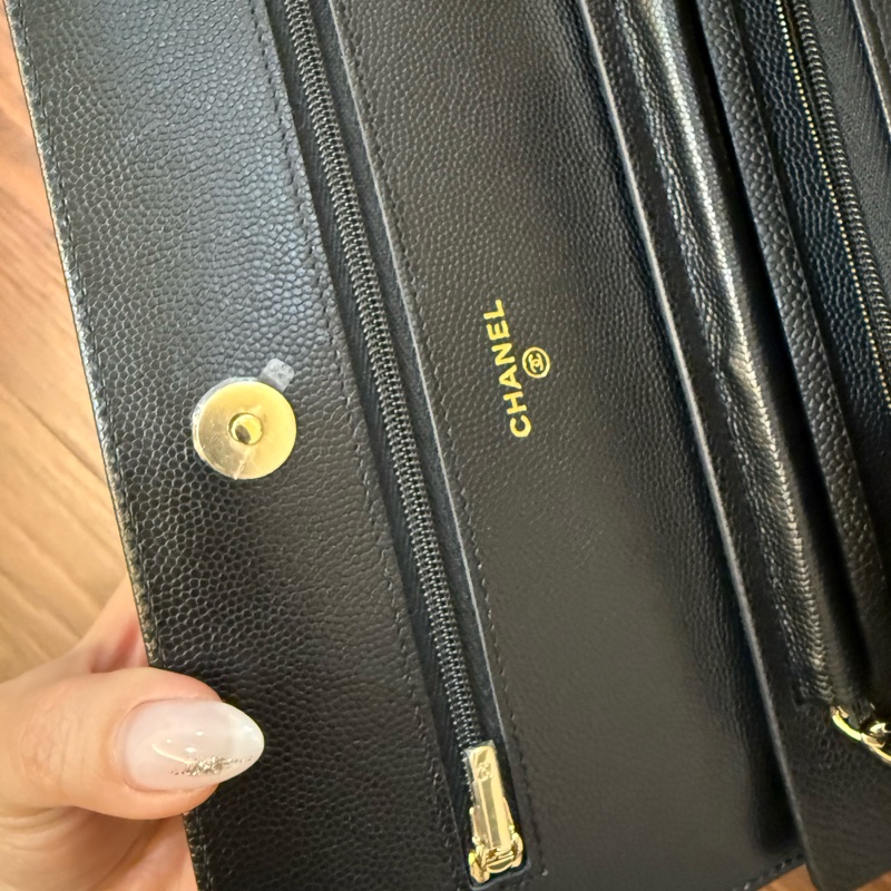 Chanel WOC 24b 鏈帶皮夾 香奈兒 牛皮 荔枝皮-6