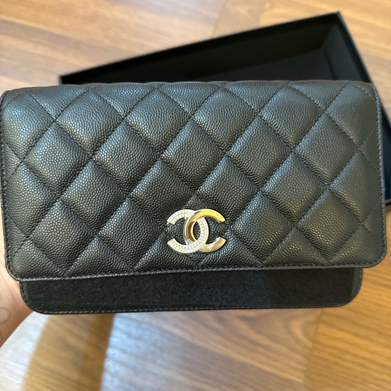 Chanel WOC 24b 鏈帶皮夾 香奈兒 牛皮 荔枝皮-10