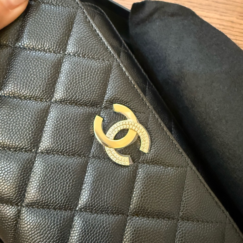 Chanel WOC 24b 鏈帶皮夾 香奈兒 牛皮 荔枝皮-14