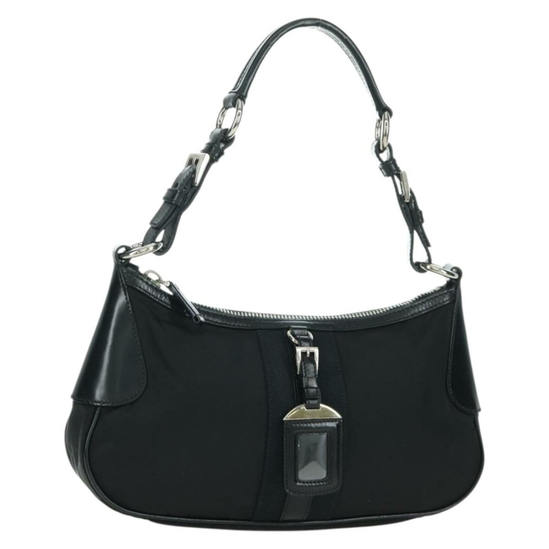 【日本直送】PRADA 肩背包 尼龍 黑色 銀色 正品 BAZ451V-0