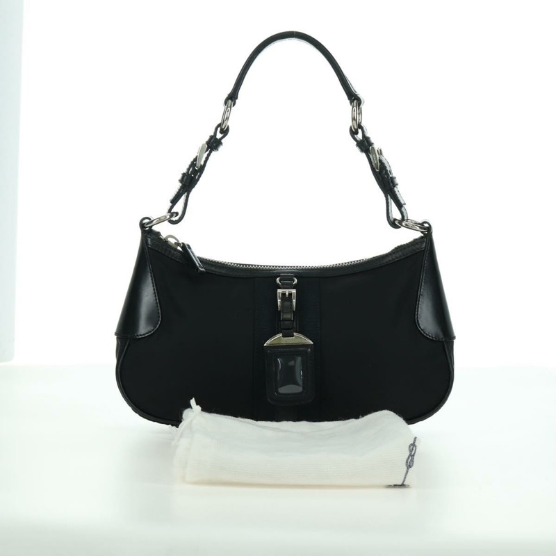 【日本直送】PRADA 肩背包 尼龍 黑色 銀色 正品 BAZ451V-11