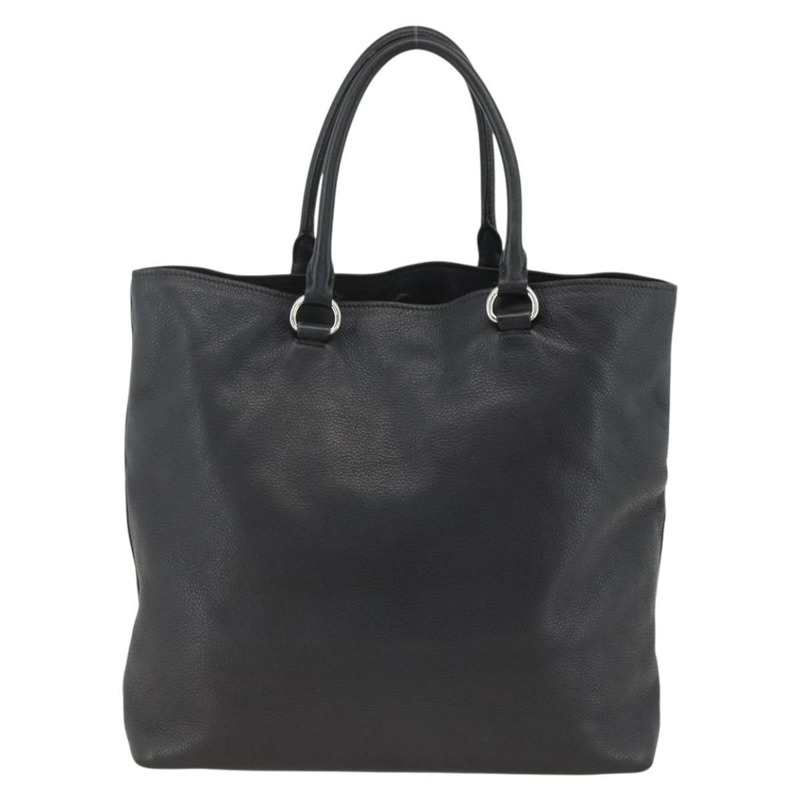 【日本直送】PRADA 皮革手提包 黑色 銀色 正品 BAZ073A-1