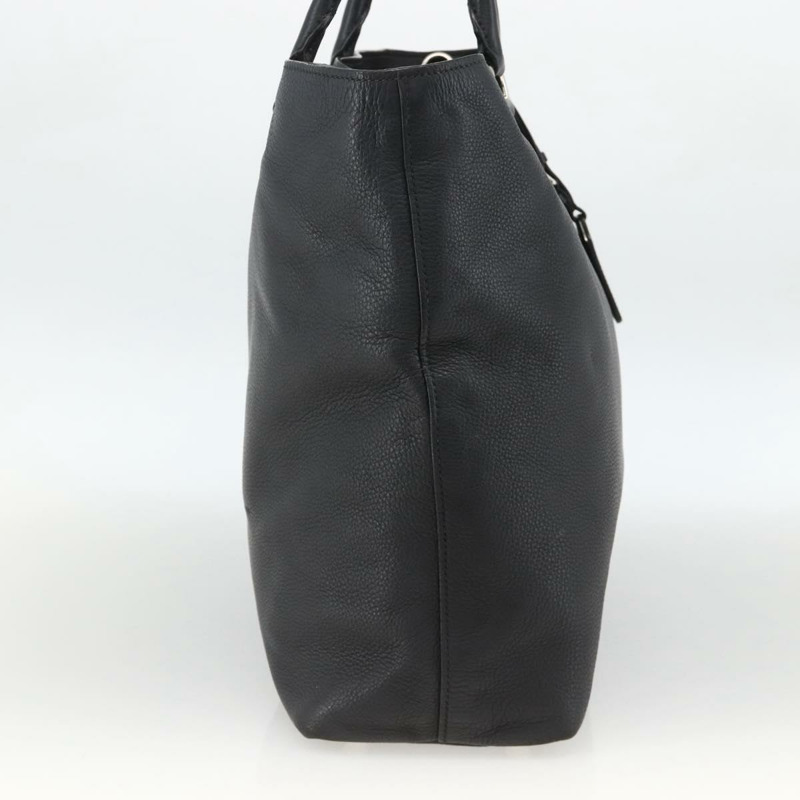 【日本直送】PRADA 皮革手提包 黑色 銀色 正品 BAZ073A-2