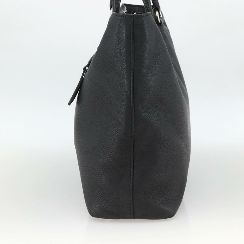 【日本直送】PRADA 皮革手提包 黑色 銀色 正品 BAZ073A-3