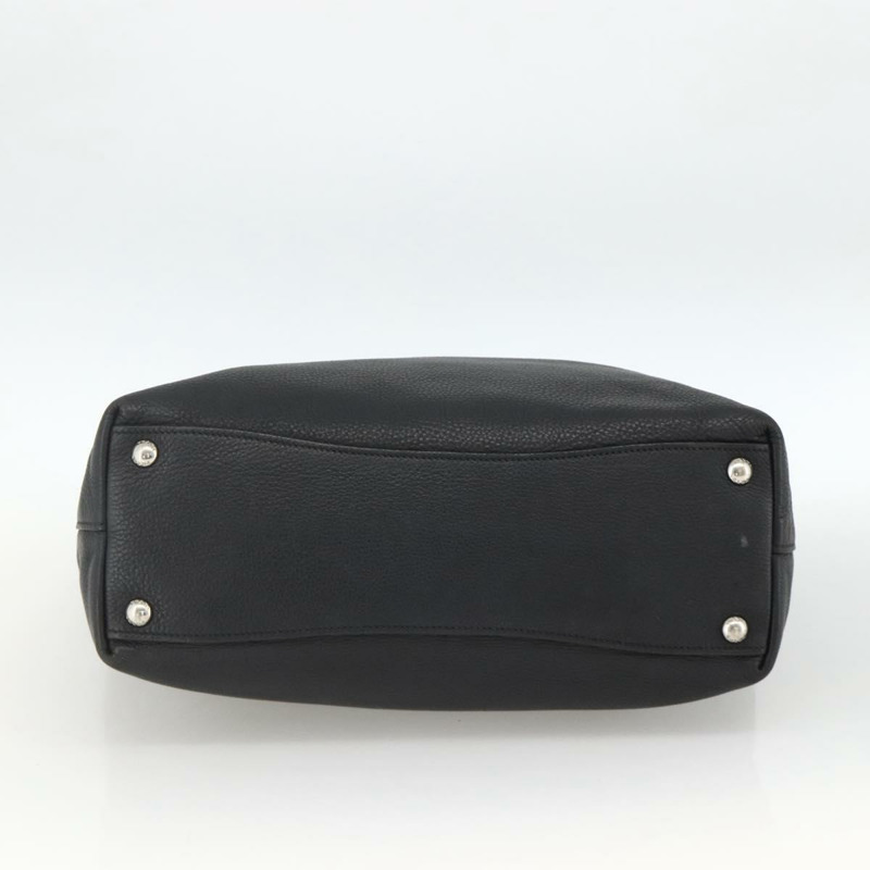 【日本直送】PRADA 皮革手提包 黑色 銀色 正品 BAZ073A-4