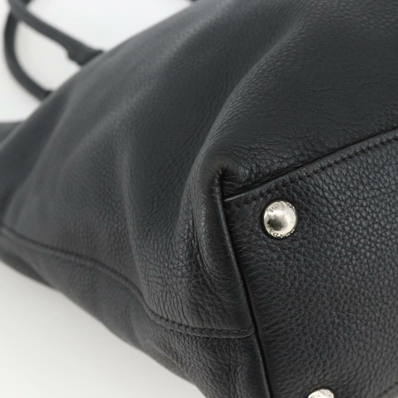 【日本直送】PRADA 皮革手提包 黑色 銀色 正品 BAZ073A-13