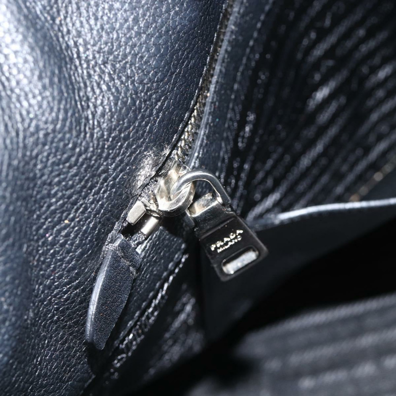【日本直送】PRADA 皮革手提包 黑色 銀色 正品 BAZ073A-21