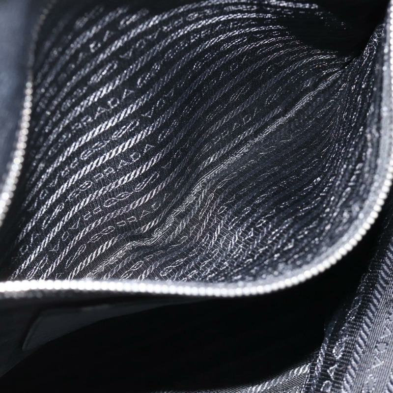 【日本直送】PRADA 皮革手提包 黑色 銀色 正品 BAZ073A-22