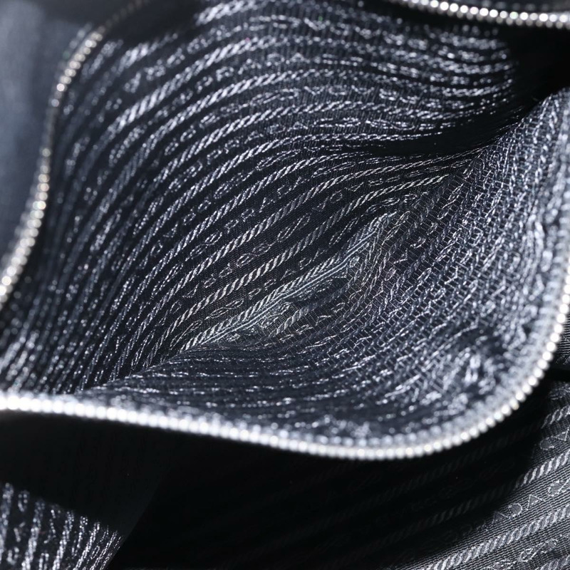 【日本直送】PRADA 皮革手提包 黑色 銀色 正品 BAZ073A-24