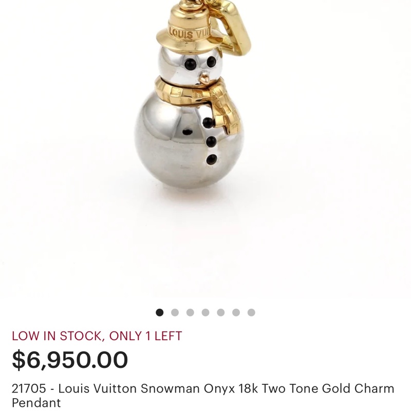 LV 路易威登珠寶 Vintage 中古限量款 小雪人吊墜-5