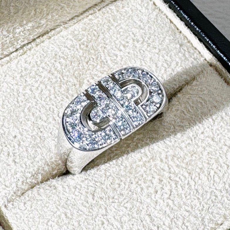 Bvlgari寶格麗 18 K 白金滿鑽 時來運轉戒指-2