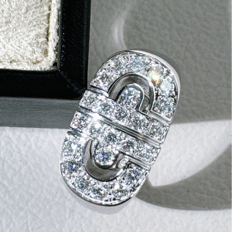 Bvlgari寶格麗 18 K 白金滿鑽 時來運轉戒指-5