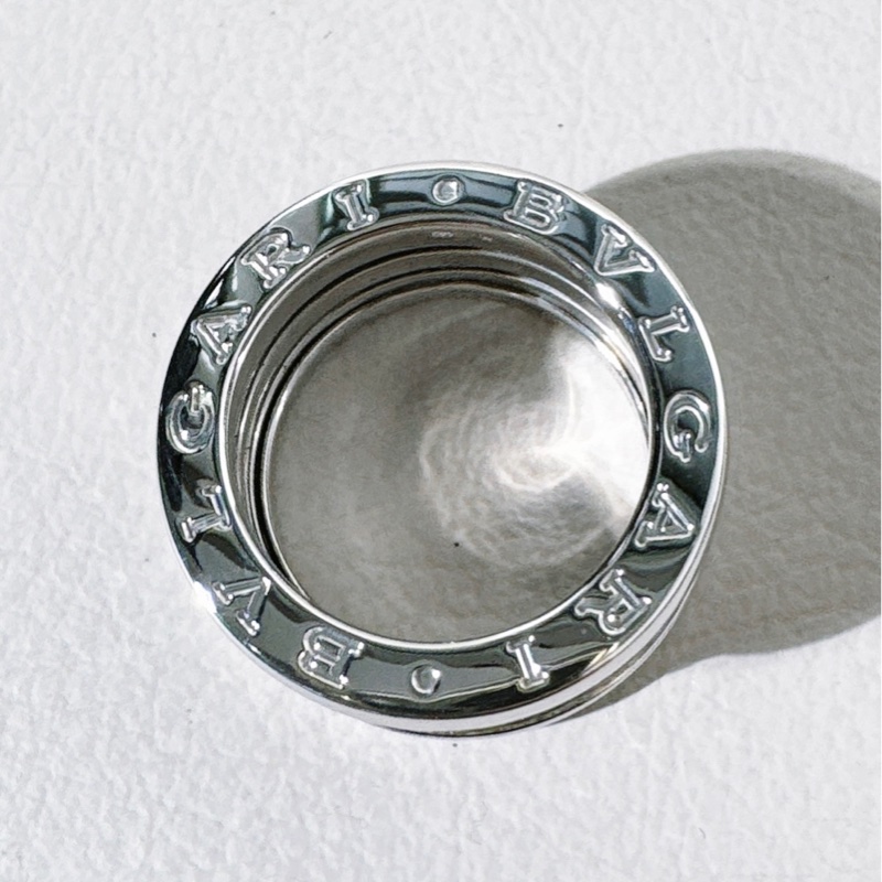 Bvlgari寶格麗 B.Zero1 系列 白金螺旋滿鑽 彈簧戒指，51 號-5