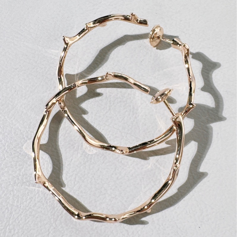 Dior 迪奧 珠寶 Bois de Rose 玫瑰荊棘大圈耳環-4