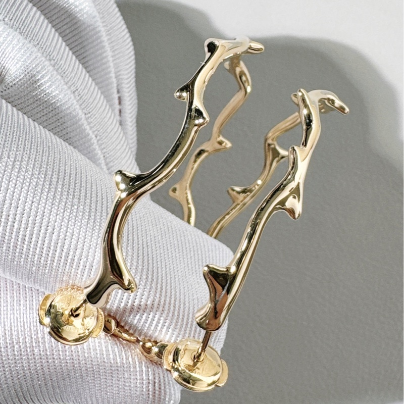 Dior 迪奧 珠寶 Bois de Rose 玫瑰花荊棘大圈耳環-4