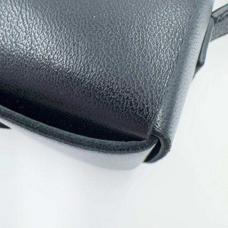 BV黑色編織羊皮拉鍊側背相機包-13