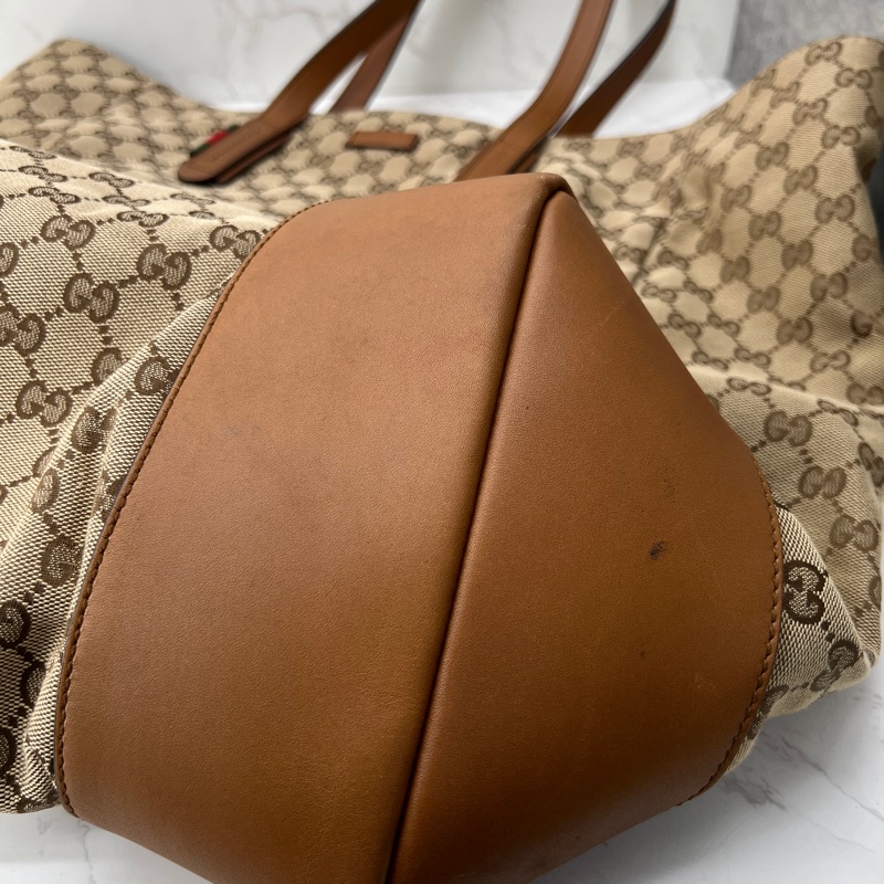 香緹國際精品926 Gucci 咖色拼皮大托特-2
