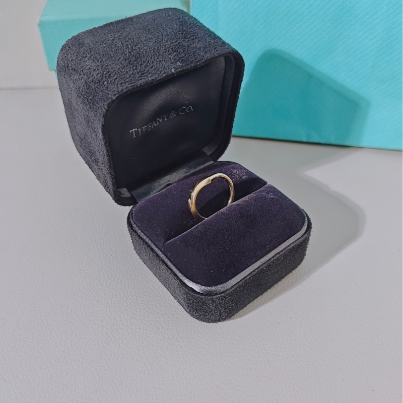 Tiffany蒂芙尼 Lock系列 18k黃金雙U形鎖戒指,50碼-3