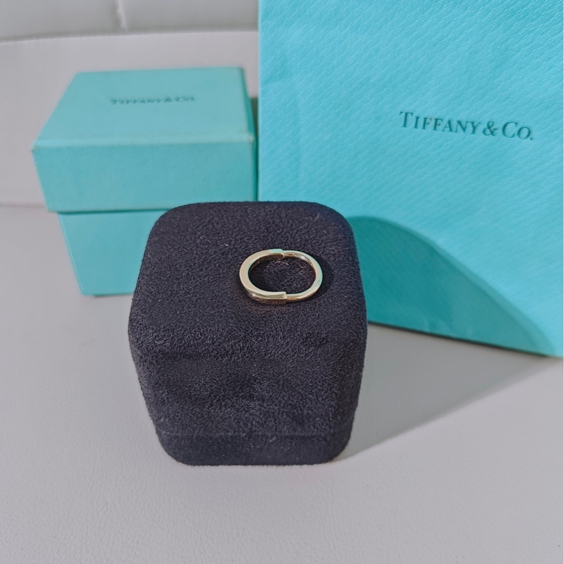 Tiffany蒂芙尼 Lock系列 18k黃金雙U形鎖戒指,50碼-5