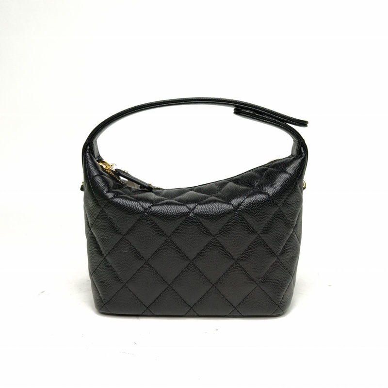 CHANEL 26C浮雕logo飯盒包黑色荔枝牛皮鐳射標金扣-2