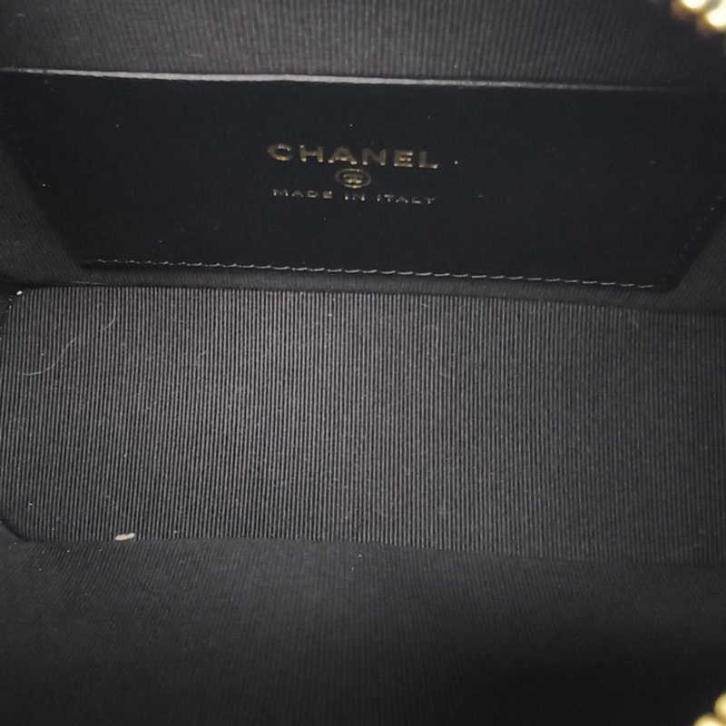 CHANEL 26C浮雕logo飯盒包黑色荔枝牛皮鐳射標金扣-5