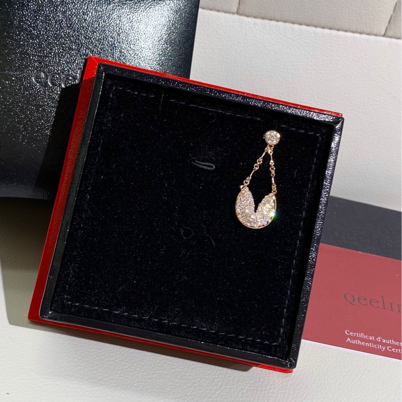 Qeelin麒麟 限量款 Xin Yen 心願系列 玫瑰金滿鑽耳環-0