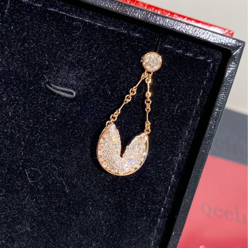 Qeelin麒麟 限量款 Xin Yen 心願系列 玫瑰金滿鑽耳環-2