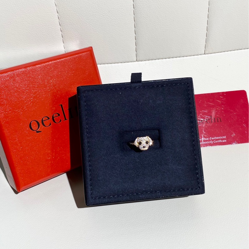 Qeelin麒麟 Wangwang 玫瑰金滿鑽 狗狗戒指，52號-0