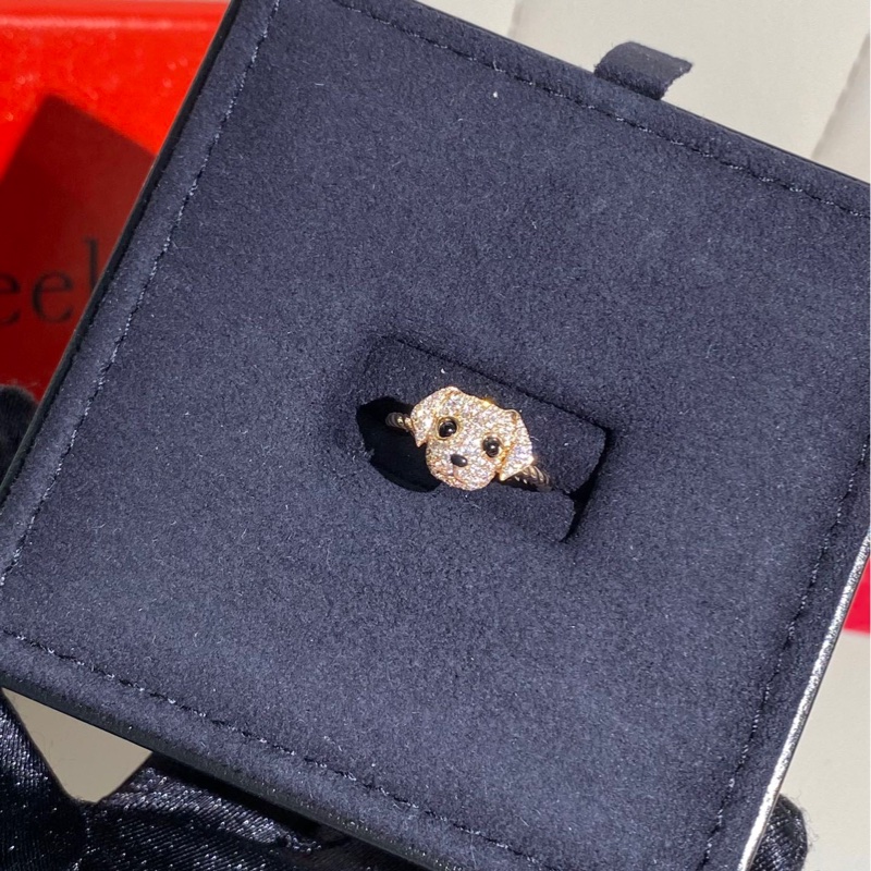 Qeelin麒麟 Wangwang 玫瑰金滿鑽 狗狗戒指，52號-2