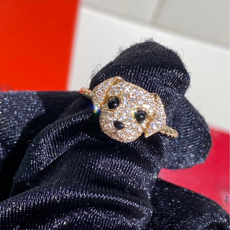 Qeelin麒麟 Wangwang 玫瑰金滿鑽 狗狗戒指，52號-4