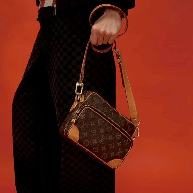 LV原花拉鍊手提肩背郵差包M14016-2