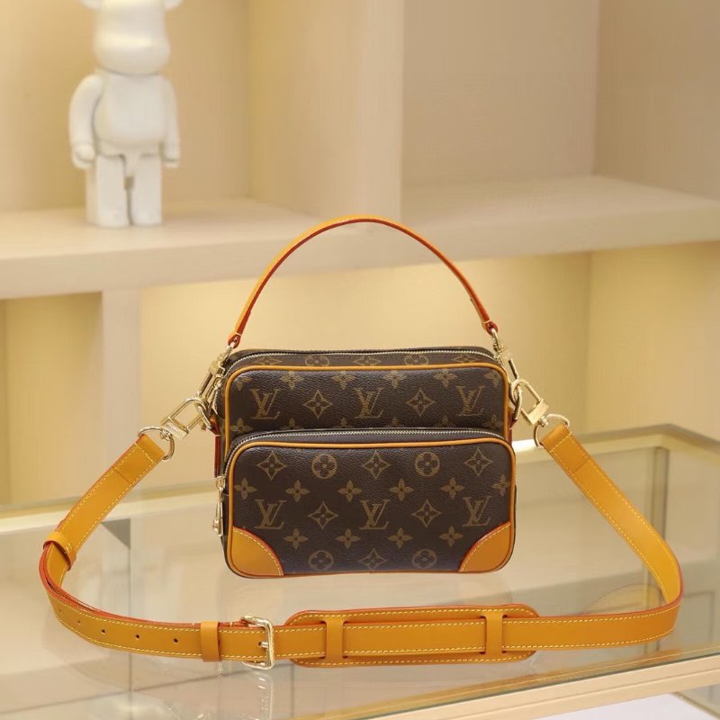 LV原花拉鍊手提肩背郵差包M14016-3