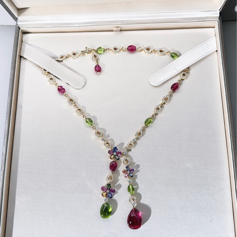 Bvlgari 寶格麗 Sapphire Flower系列 高珠彩寶項鍊-1