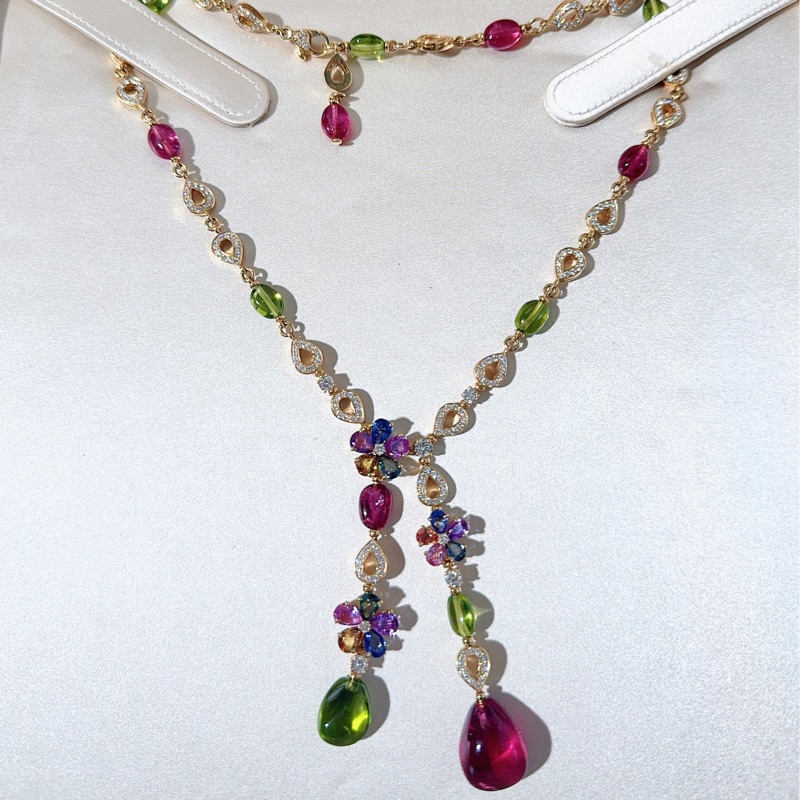 Bvlgari 寶格麗 Sapphire Flower系列 高珠彩寶項鍊-2