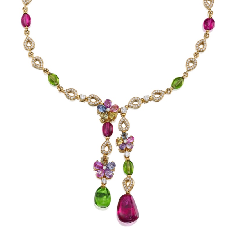 Bvlgari 寶格麗 Sapphire Flower系列 高珠彩寶項鍊-5