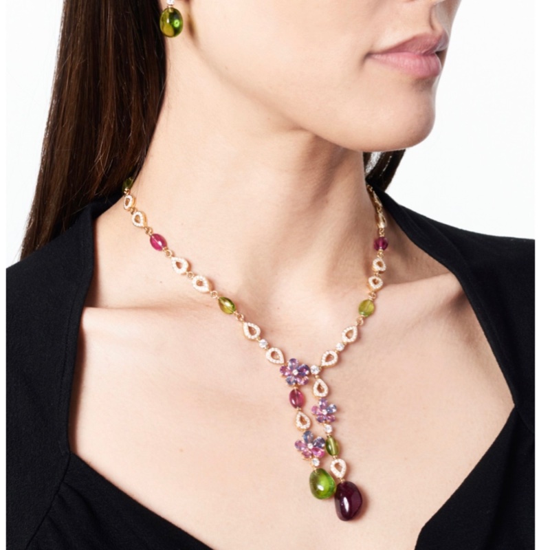 Bvlgari 寶格麗 Sapphire Flower系列 高珠彩寶項鍊-6