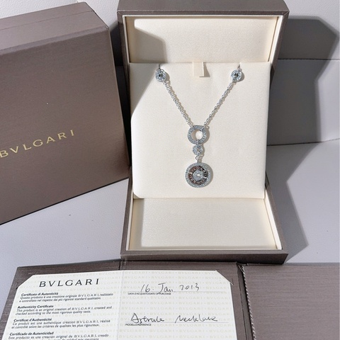 Bvlgari寶格麗 Astrale系列 時來運轉白金圈鑽項鍊
