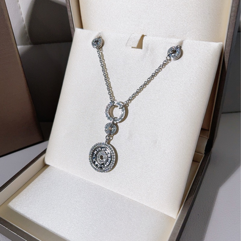 Bvlgari寶格麗 Astrale系列 時來運轉白金圈鑽項鍊-3