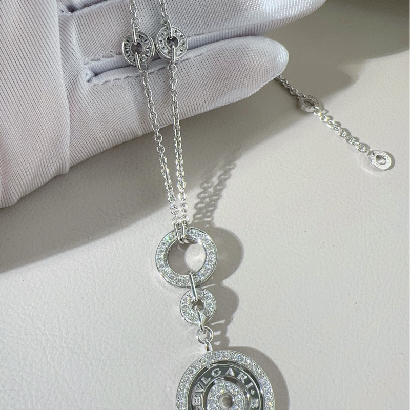 Bvlgari寶格麗 Astrale系列 時來運轉白金圈鑽項鍊-5