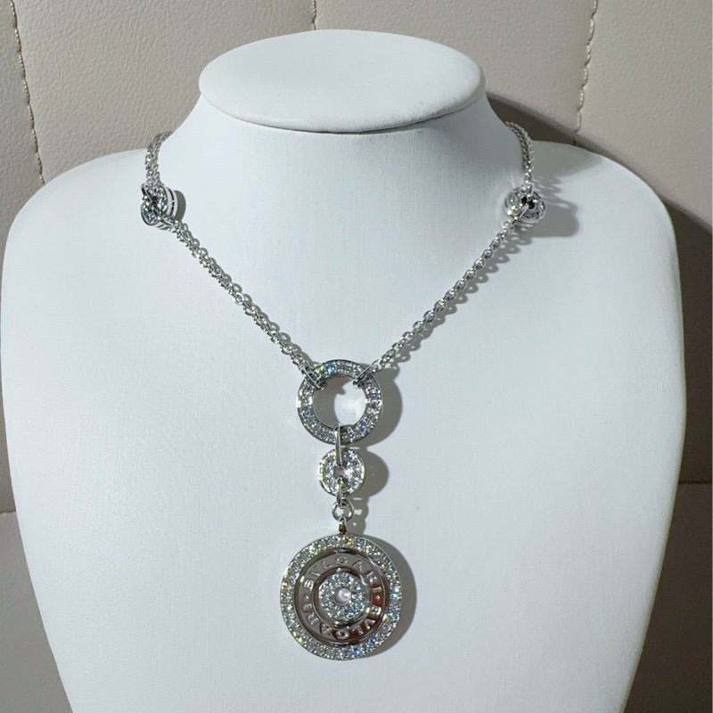 Bvlgari寶格麗 Astrale系列 時來運轉白金圈鑽項鍊-6