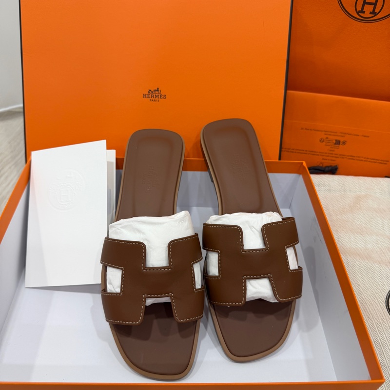 愛馬仕 經典H 棕色 Oran 涼鞋 拖鞋 36-1
