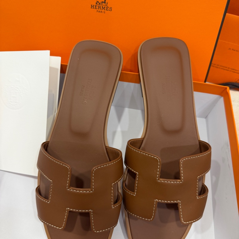 愛馬仕 經典H 棕色 Oran 涼鞋 拖鞋 36-2