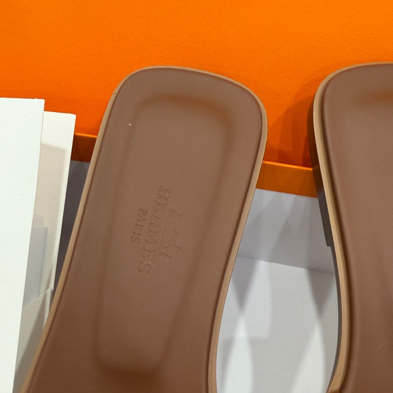 愛馬仕 經典H 棕色 Oran 涼鞋 拖鞋 36-3