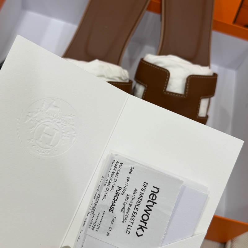 愛馬仕 經典H 棕色 Oran 涼鞋 拖鞋 36-6