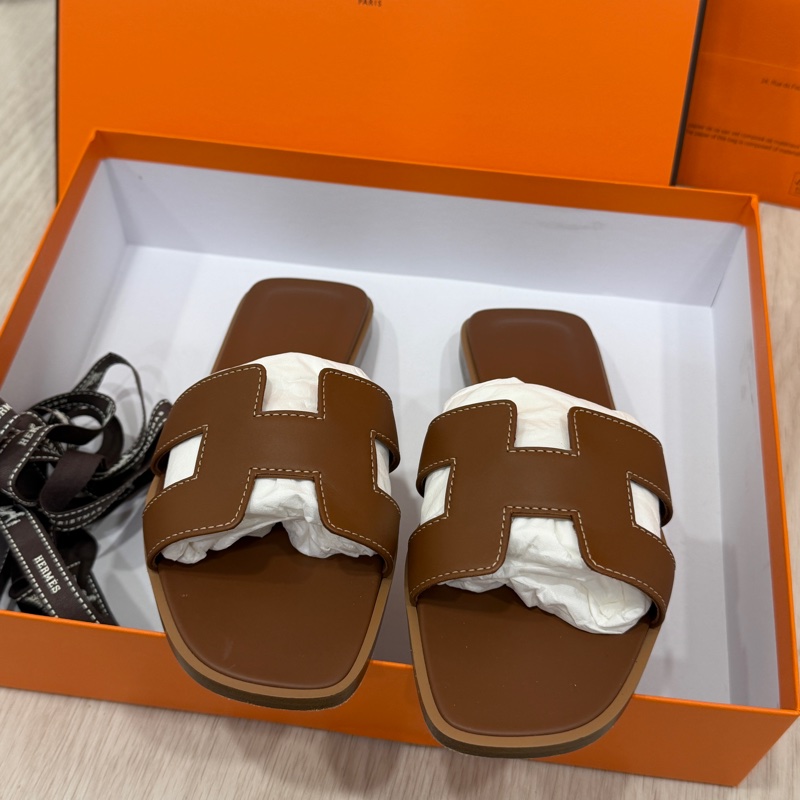 愛馬仕 經典H 棕色 Oran 涼鞋 拖鞋 36-7